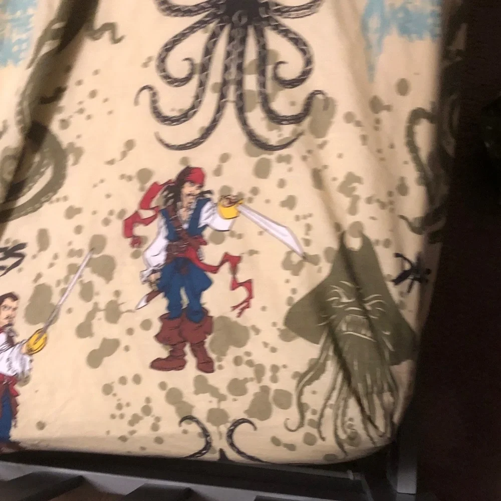 Pirate & Kraken Printed Bedding Sheet - Beige Background
